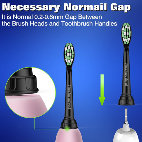 Toothbrush Replacement Heads for Philips Sonicare DiamondClean ProtectiveClean 4100 5100 6100 C2 G2 Electric Toothbrush Brush Heads Black, 10 Pack...