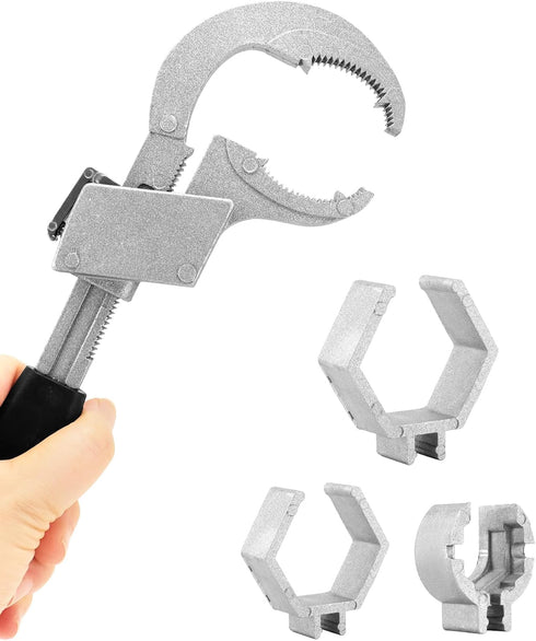 QWORK Adjustable Double-Ended Wrench, Heavy-Duty Multifunctional Bathroom Pipe Wrench, Adjustable to 80mm, for Faucet Sink Water Plumbing Repair...