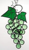 Green Grapes Stained Glass Suncatcher – Real Stained Glass & Glass Nuggets, Silver Finish, 7” x 3” – Window or Wall Hanging from Juhlin Glass Stud...