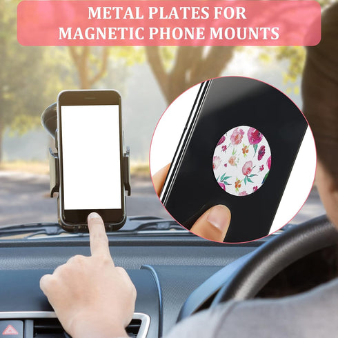 8 Pcs Phone Magnet Car Metal Plate Mount Metal Plate for Cell Holder Magnetic Car Mount Compatible with Magnetic Car Mounts Replacement Sticker(Fl...
