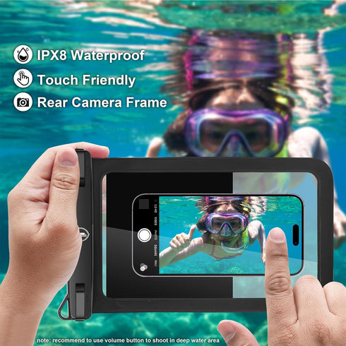 Double Space Waterproof Phone Pouch Case for Motorola Moto G Stylus G Power G 5G G Pure G Play Edge, 8.5" Large Underwater Phone Holder Cellphone ...