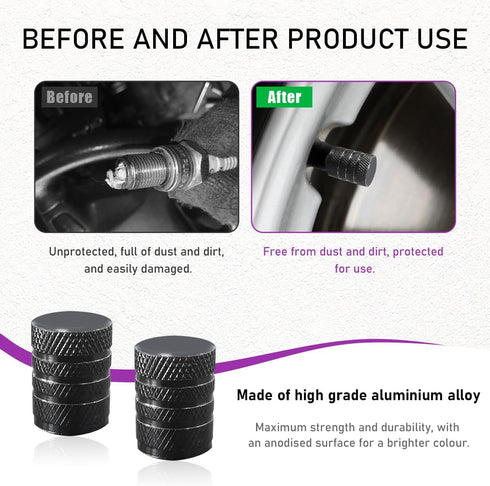 10 PCS Car Tire Valve Stem Caps, Anodized Aluminum Wheel Stem Covers, Corrosion Resistant Car Tire Air Caps, Vehicle Exterior Accessories for Car,...