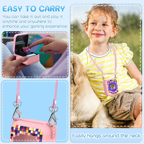 Silicone Case for Bitzee Interactive Toy Digital Pet Case, Kids Protective Cover Pink Skin Sleeve with Lanyard for Bitzee Virtual Electronic Pets ...