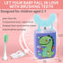 RZM Kids Automatic Sonic Toothbrush- 2 Ergonomic U-Shaped Toothbrush and 1 Regular Brush Head, Six Modes for 360° Sensitive Oral Tooth Cleaning (P...