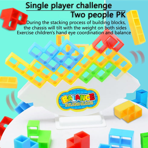 32 PCS Tetra Tower Game,Stacking Blocks Game, Board Games for 2 Players+ Family Games, Parties, Travel, Kids & Adults Team Building Blocks Toy...