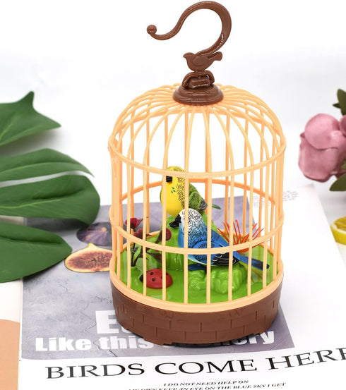 Mini Voice-Activated Birds Birdcage Toys, Chirping & Wings Fluttering Parrot Animals Toy Gifts for Baby Toddler Kids Children (526B)...