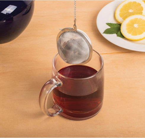 HIC Kitchen Mesh Ball Tea Infuser, 18/8 Stainless Steel Mesh, For Loose Leaf Tea and Mulling Spices, 2.5-Inch...