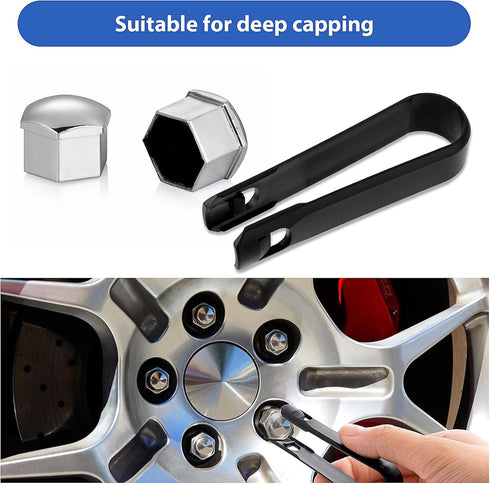 6 Pcs Wheel Bolts Caps Removal Tool, Wheel Hub Cap Removal Tool Lug Nut Cover Removal Tool Nut Caps Lug Puller Hook Replacement Wheel Nut Wheel Bo...