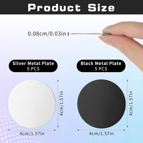 10PCS Phone Metal Plates for Magnetic Car Phone Holders, Mobile Phone Metal Plate Replacement Strong Self-Adhesive Phone Metal Magnet Stickers for...