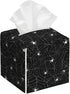 Leather Tissue Box Holder Spider Web Tissue Box Cover Square Waterproof Tissue Holder Organizer Modern Napkin Holder for Bedroom Dresser Night Sta...