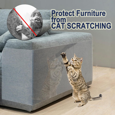 Anti Cat Scratch Furniture Protector, 197” x 12” Single Side Couch Sofa Protector from Cats Claws Plastic Cover Adhesive Clear Flexible Sofa Corne...