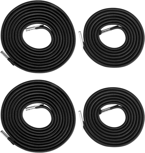Flexzion Replacement Cord for Gravity Chair - 4 Black Cords (2 Long 2 Short) - Universal Nylon Laces Repair Kit for Zero Gravity, Bungee, String, ...