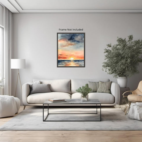 Posterizer 1 pcs- sea and beach themed oil painting style print 13-Landscape & Nature Art-Floral Botanical Art- Decor for Home & Office- unframed ...