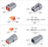 MUYI 3 Kits 4 Pin Way DTP Series Connector 14-12 AWG Waterproof Electrical Plugs IP65 Waterproof Heavy Duty Sockets Size 12 Terminal Pins Current ...
