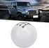 Qiilu Round Ball Gear Shift Knob, M12x1.25 Gear Shift Knob Head 5 Speed Wear Resistant with 3 Adapter Universal Automobile Accessory(White)...