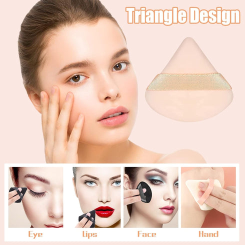 Pimoys 6 Pieces Powder Puff Face Triangle Makeup Sponge Soft Velour Puffs for Loose Powder Setting Powder Blender Foundation Sponge Beauty Makeup ...