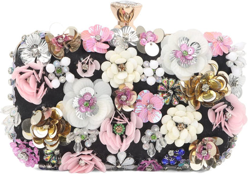 Oweisong 3D Flower Clutch Purses for Women Gold Formal Wedding Party Evening Bags Chain Floral Shoulder bag...
