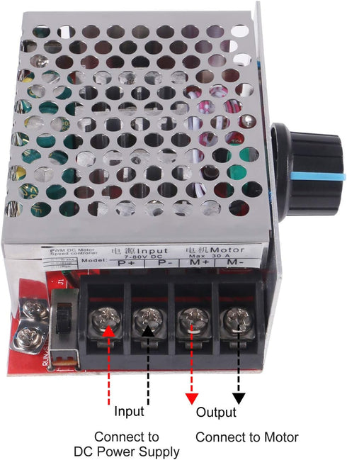 PWM DC Motor Speed Controller?AITRIP 2 Pack 7-70V 30A Speed Control Switch Adjustable PWM Motor Speed Regulator with Amp Fuse Used for Power Wheel...