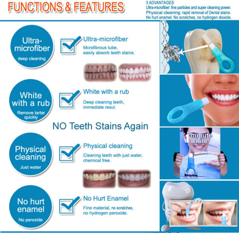 Nano Physical Teeth Cleaning Stick, Teeth Whitening, Cleaning Teeth Smoke Stains, Tartar Stains, Home Oral Care Whitening Teeth Kit, 1+10 Pcs (wit...