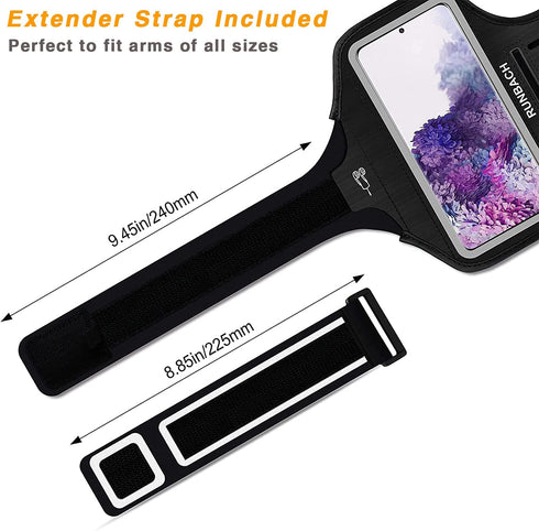 Armband for Galaxy S8+/S9+/S10+/S20+, Sweatproof Running Exercise Gym Bag with Key Holder and Card Slot for Samsung Galaxy Phones(Black)...