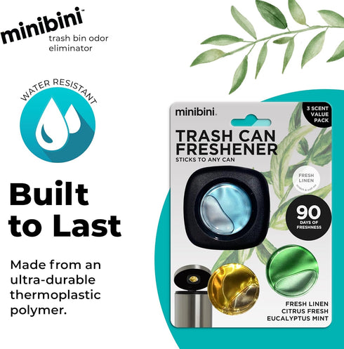 Flint Minibini Trash Can Deodorizer and Odor Eliminator, Garbage Can Air Freshener and Odor Control Up to 30 Days, Device Plus Refill...