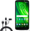 BoxWave Cable Compatible with Motorola Moto G6 Play - AllCharge 3-in-1 Cable for Motorola Moto G6 Play - Jet Black...