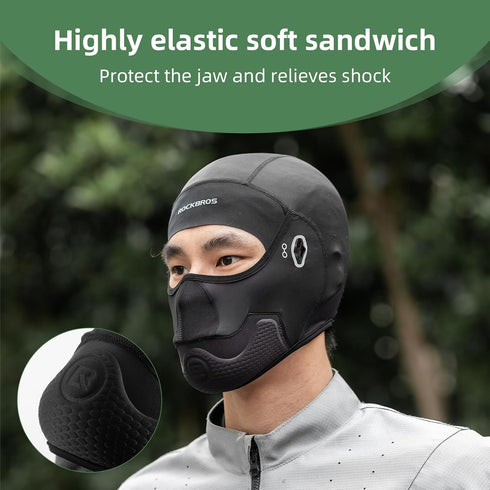 ROCKBROS Cooling Balaclava Mask Cycling Skull Cap Helmet Liner with Glasses Holes Ice Silk Breathable Cycling Cap Sweat Absorption Black...