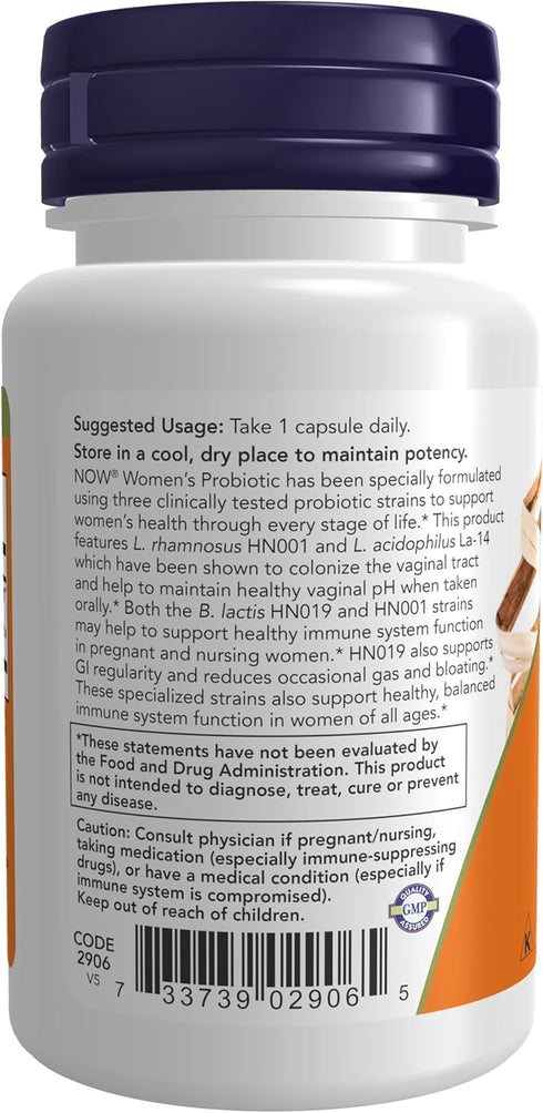 NOW Supplements, Women's Probiotic, 20 Billion, Specially Formulated using Three Clinically Tested Probiotic Strains, 50 Veg Capsules...