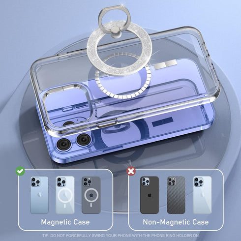 Mindsky Magnetic Phone Ring Holder for iPhone 15 14 13 12 Magsafe Accessories Adjustable Finger Phone Ring Grip?Removable when Wireless Charging?(...