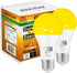 Dusk to Dawn Bug Light Bulbs Outdoor, 1900K Amber Yellow, 600 Lumen, LED 9.5W, A19 E26, 2-Pack, HQ-H017...