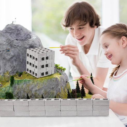 50 Packs Miniature 1/12 Scale Mini Bricks Concrete Tiny Dollhouse Accessories for Garden Kitchen Landscaping Model Architect Buildings DIY Constru...