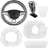 Framendino, 100 Pack Disposable Steering Wheel Covers and 100 Pack Disposable Gearbox Covers with Elastic Decorative Strips Used for Car Protectio...
