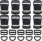 32 Pcs 1.5" Plastic Buckles for Straps, Include 8 Quick Side Release Buckle & 8 Tri-glide Slides Clips & 16 D Rings, Adjustable Heavy Duty Backpac...