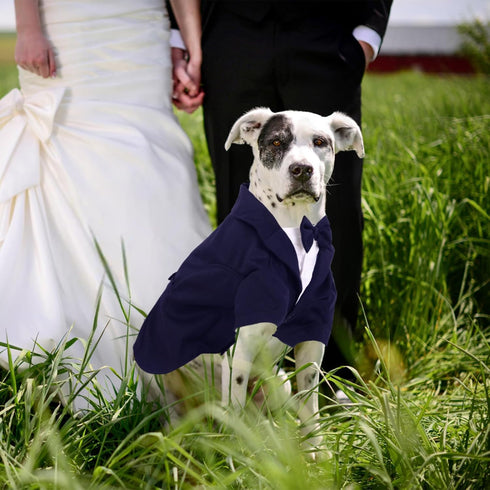 SAWMONG Dog Tuxedo,Formal PET Wedding Party Suit for Small Medium Dogs,Dog Prince Bow Tie Shirt,Cosplay Prince Costume Gentleman Apparel,Pet Costu...