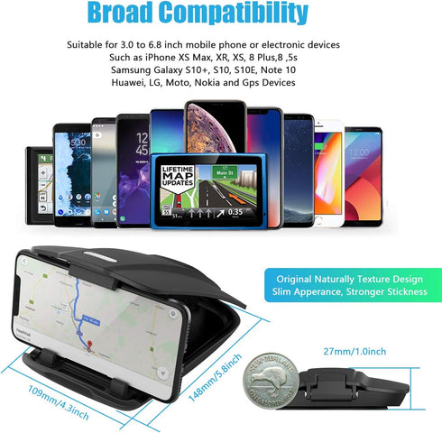 WixGear Car Phone Mount, Dashboard Cell Phone Holder, Dash Mount Cell Phone Holder for Smartphone, Mobile Phone Car Mat Pad for Samsung, Galaxy, N...