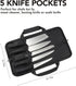 Chef Knife Bag(5 Slots), Knife Case Nylon Kitchen Storage Knife Carrying Pouch Red...