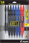Pilot, G2 Premium Gel Roller Pens, Fine Point 0.7 mm, Blue, Black, Red, Pack of 14...