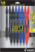 Pilot, G2 Premium Gel Roller Pens, Fine Point 0.7 mm, Blue, Black, Red, Pack of 14...