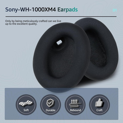 Fabric Replacement Ear Pads for Sony WH-1000XM4 (XM4) Wireless Headphones, Ear Cushions Compatible with Sony Headphones, WH 1000XM4 Earpads with S...