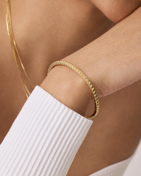 PAVOI 14K Gold Plated Cubic Zirconia Bangle Tennis Bracelets for Women | Classic Love Cuff Bangle Bracelets...