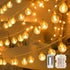 Globe String Lights, Crystal Globe Fairy String Lights Battery Operated with 33 Foot 80LED, Remote, IP67 Waterproof Indoor Outdoor Hanging Decorat...
