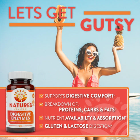 Digestive Enzymes Complete - Advanced Multi Enzyme Supplement for Better Digestion & Absorption. Help Gas Relief, Discomfort, Bloating, IBS, Glute...