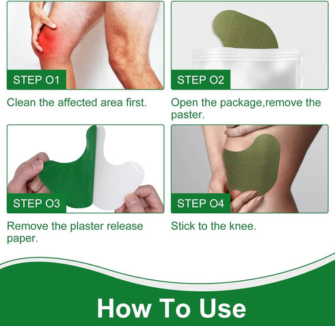 32 Count Knee Patches, Natural Heat Knee Patches, Warm Plaster for Knee, Neck, Shoulder, Back...