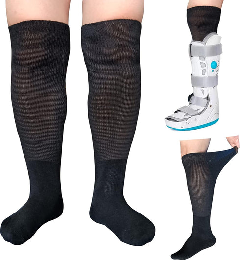 2 Pairs Walking Boot Socks Air Cam Walker Brace Fracture Boot Orthopedics Socks Cast Boot Replacement Sock Liner...