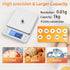 BOMATA 0.01g/1kg Upgraded Small Digital Scale, USB Rechargeable, with Larger Display and Hold,Tare Function, 9 Units, High Precision Digital Scale...