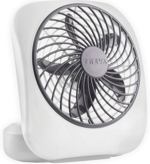O2COOL Treva 5 Inch Battery Powered Fan Portable Desk Fan 2 Cooling Speeds with Compact Folding & Tilt Design Cubicle Accessories Small Portable (...