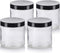 16 oz Large Clear Thick Glass Jar with Black Foam Lined Lid (4 pack)...