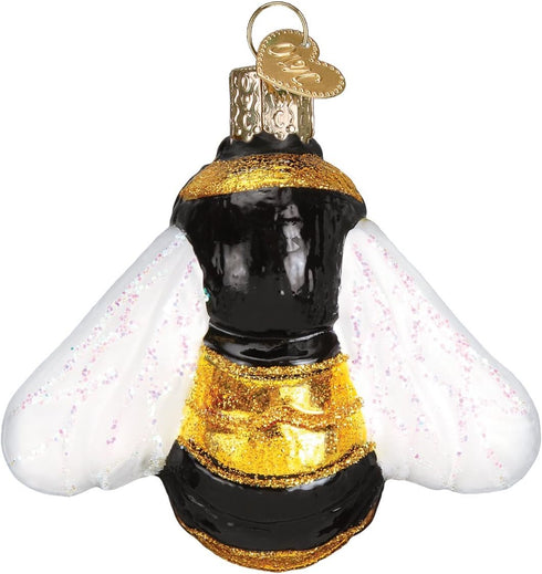 Old World Glass Blown Ornament with S-Hook and Box (Bumblebee)...