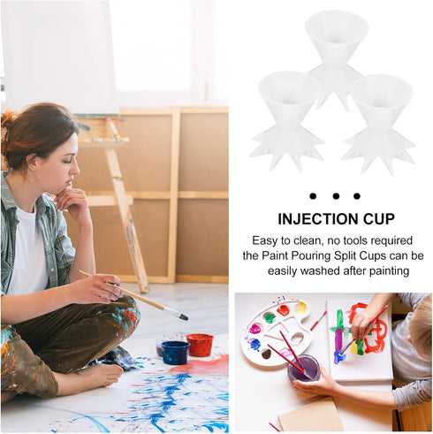 COHEALI Pouring Paint Acrylic Pouring Paint 3pcs Silicone Cups Paint Cups Painting Pouring Cups Reusable Cups for Poured Paint Fluid Art Craft Pro...