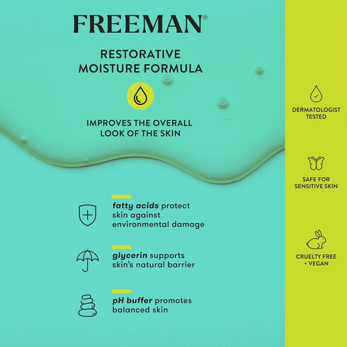 Freeman Restorative Moisturizer + Hydrating Skin Facial Shield, Lightweight Face Serum, Infused With Aloe Vera & Ceramides, Soothes & Calms, Relie...